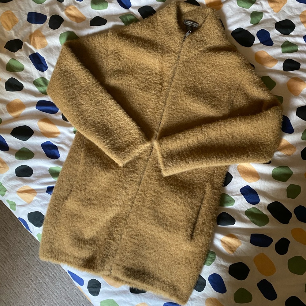 Jcrew Point Sure Camel-colored sweater coat